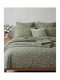 Olia Home Комплект Единични Чаршафи 170x260см Olive Green 020 (3бр.)
