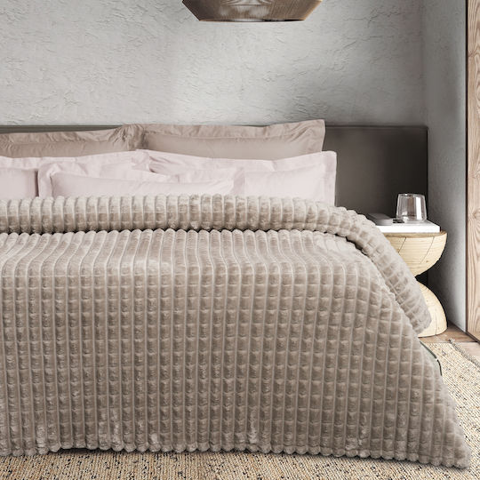 Das Home Κουβέρτα Fleece Μονή 160x220εκ. Taupe
