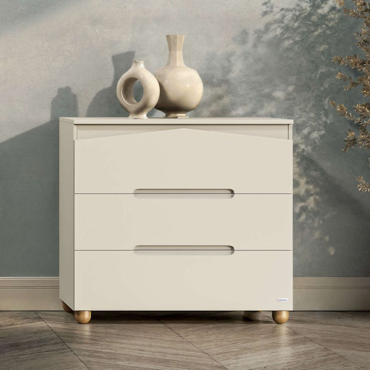 Rabbit Baby Dresser with 3 Drawers White 94x50x88cm