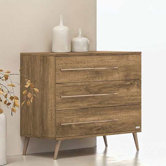 Elia Baby Dresser with 3 Drawers Brown 94x50x92cm