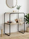 Metal Console Table Brown L100xW42.5xH70 cm