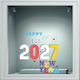Χριστουγεννιάτικο Αυτοκόλλητο - Happy New Year 23 - 80cm X 80cm