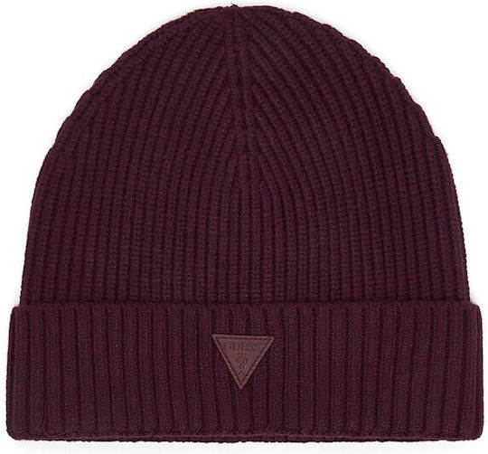 Women's Knitted Beanie in Burgundy