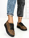Damen Flatform-Sneakers Braun