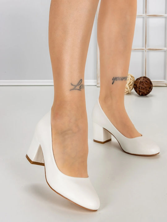 Γόβες με Μεσαίο Τακούνι White