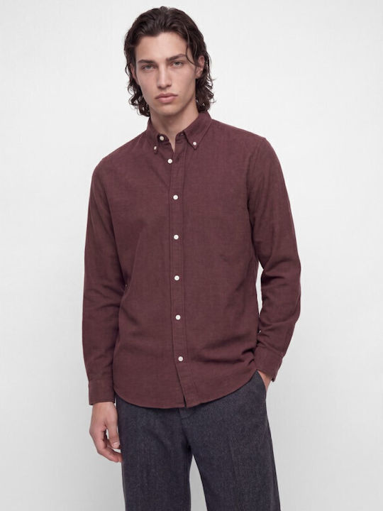 Jack & Jones Дългоризова Фланелена Риза Rosewood