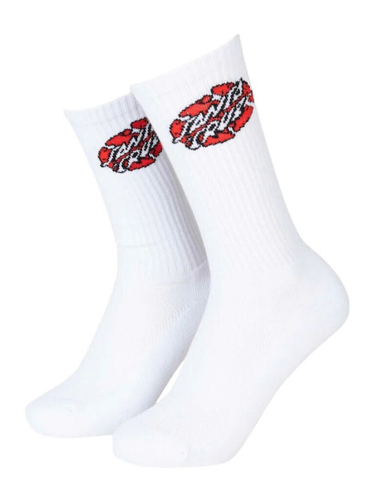 Santa Cruz Broken Dot Christmas Socks White
