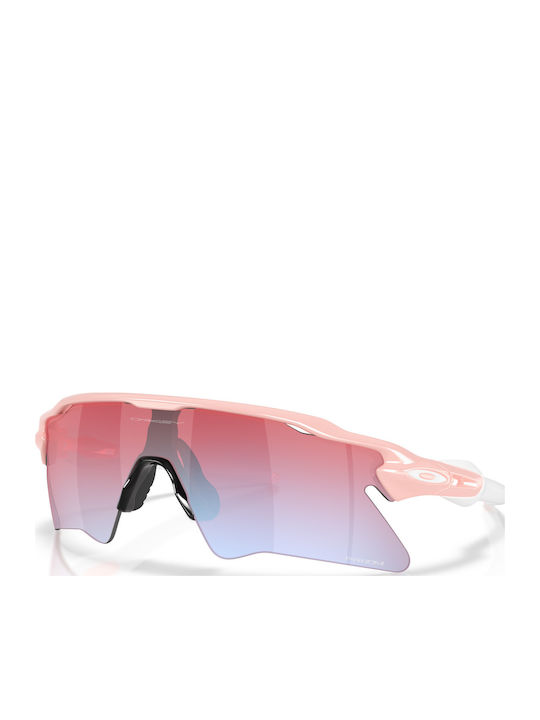 Radar Ev Unisex Γυαλιά Ηλίου με Ροζ Κοκκάλινο Σκελετό και Ντεγκραντέ Καθρέφτη Φακό
