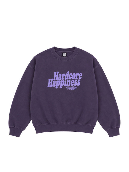 Hardcore Happiness Sweatshirt Lilac Washed