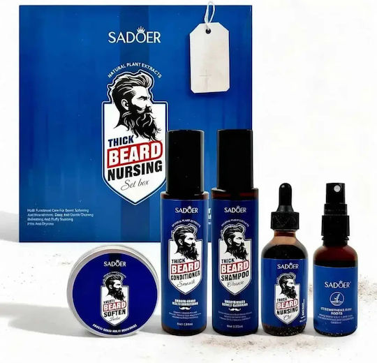 Thick Beard with Shampoo Conditioner Growth Oil Serum & Balm