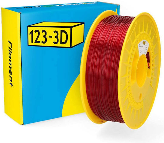 PCTG 3D Printer Filament 1.75mm Transparent Red 1kg