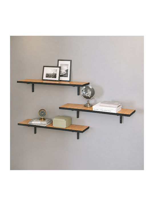 Versa Wandregale in Pine Oak (3 Stk.) 80x19x17 cm
