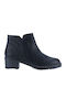 Leather Women's Ankle Boots with Medium Heel Black