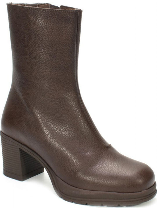 Valeria's Leather Women's Ankle Boots with Medi...