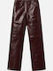 Damen-Lederhose in geradem Schnitt Burgundy