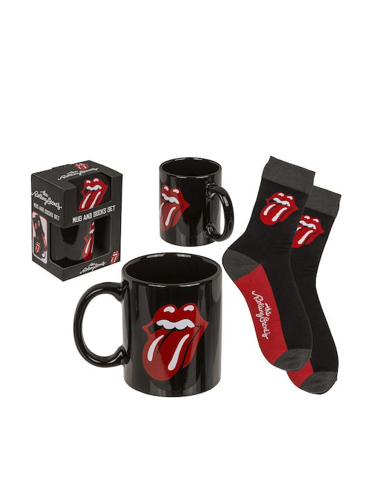 Out Blue Унисекс Подаръчен Комплект Чаша Чорап Rolling Stones 78-8443 Черен