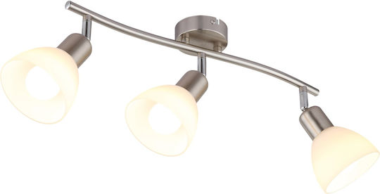 Globo Lighting Τριπλό Σποτ σε Ασημί Χρώμα