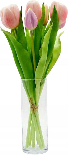 Saska Garden Blumenstrauß 7 Rosa Tulpen 31cm Dekorative Frühling