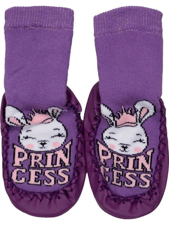 Kamtex Baby Kids' Purple Slipper Socks