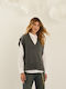 Ärmellose Damenbluse Anthracite