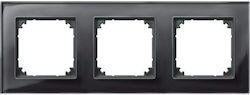 Рамка M-elegance Glass за 3 Позиции Onyx Black Merten 489303 Schneider Electric 489303