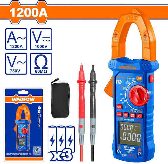 Wadfow Дигитални амперклещи 1200A AC WDM8801 с NCV