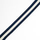 Dunkelblaues Strickband mit cremefarbener Mitte 2,5 cm pro Meter