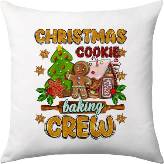Christmas Cookie Baking Crew Μαξιλάρι Καναπέ 40x40cm Περιέχεται Γέμισμα