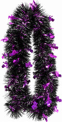 Halloween Γιρλάντα Διακοσμητική Μαύρη Purple Bats 2m