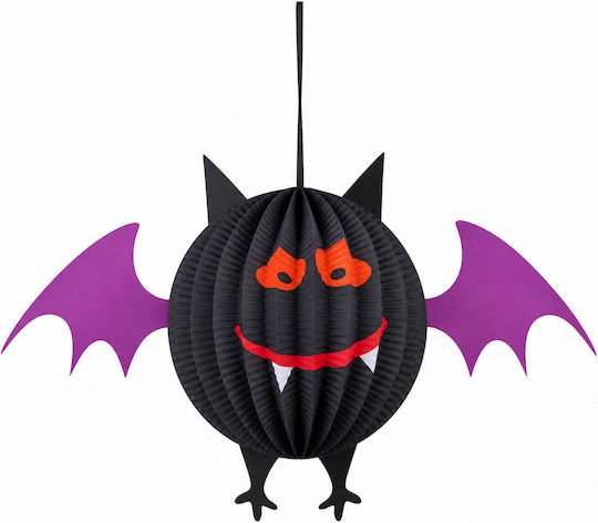 Felinar Suspendat din Hârtie în Formă de Liliac pentru Halloween 28x18 Cm
