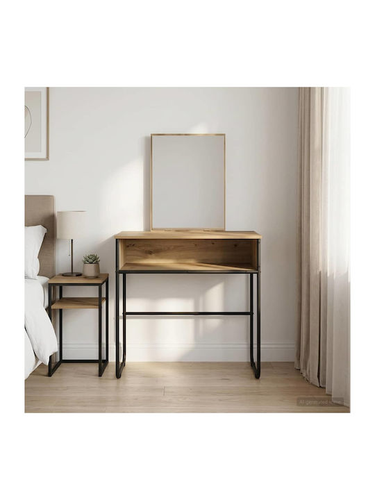 Wandmontierter Schminktisch aus Holz in Eiche m...