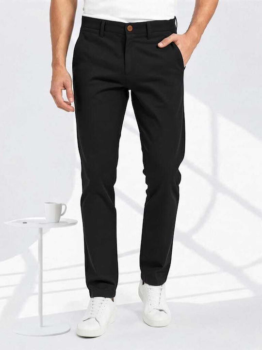 Men's Stretch Trousers with Straight Leg Black