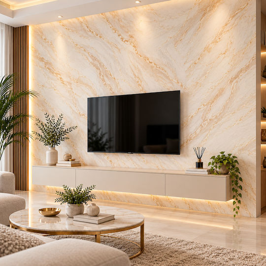 Αυτοκόλλητη Ταπετσαρία Τοίχου Μπεζ 300x120cm
