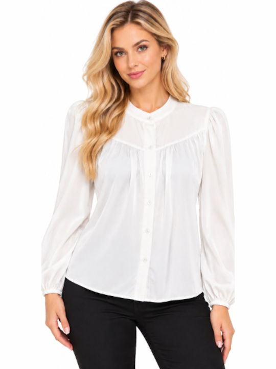 Long Sleeve Women's Shirt White WC-AM23-2013-27SH-White