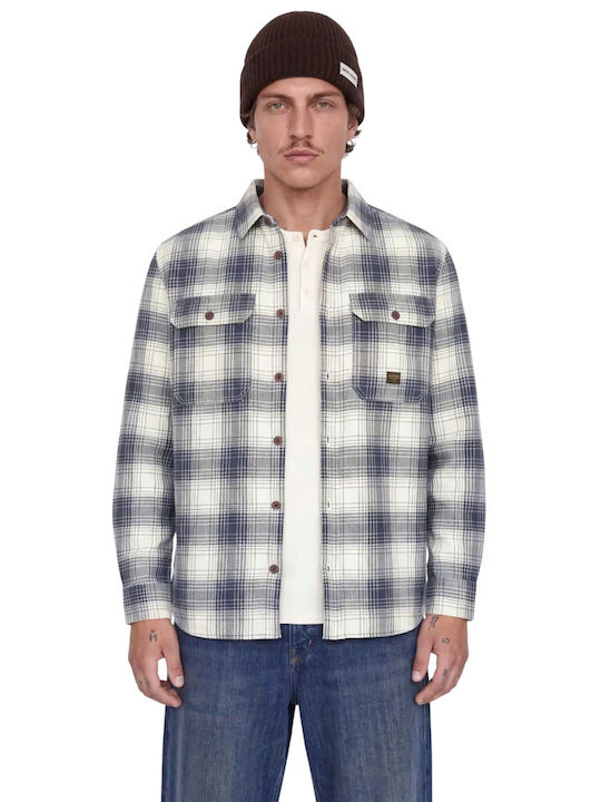 Jack & Jones Overshirt с Дълъг Ръкав на Каре Тъ...