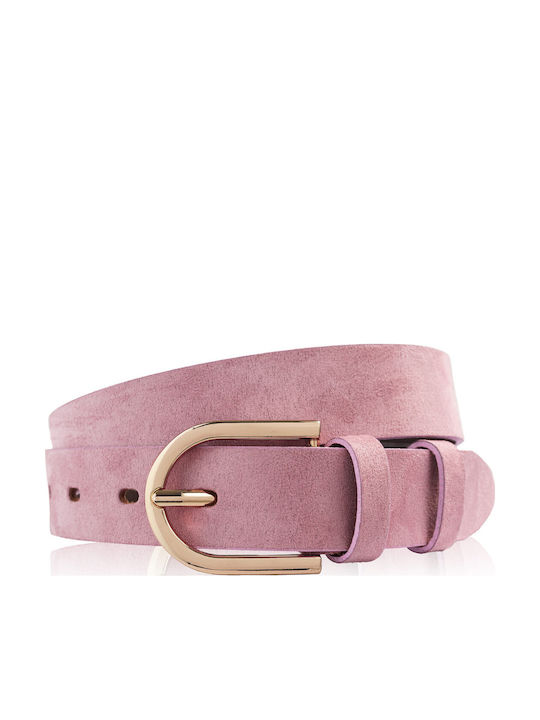 Breiter Rosa Damen-Ledergürtel