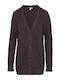 Long Women's Knitted Cardigan Purple