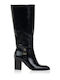 Damenstiefel mit Mittelhohem Absatz Schwarz