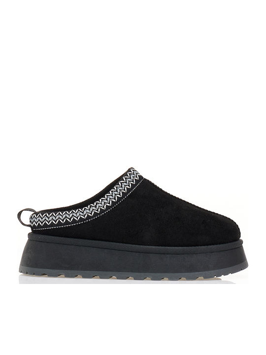 Tsoukalas Suede Clogs Women's Slippers Black