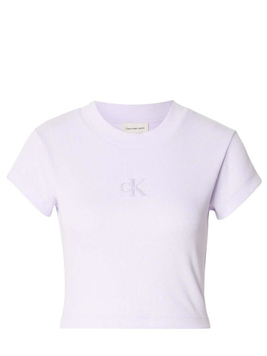 Calvin Klein Tricou Crop Damă Lila