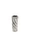 Marhome Decorative Ceramic Twisted Flower-Shaped Vase Silver W10.5xH25.3cm