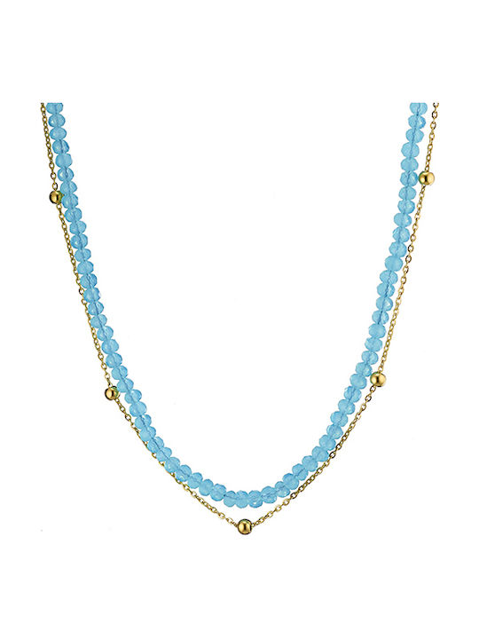 Art Collection Necklace in Gold-Plated Steel