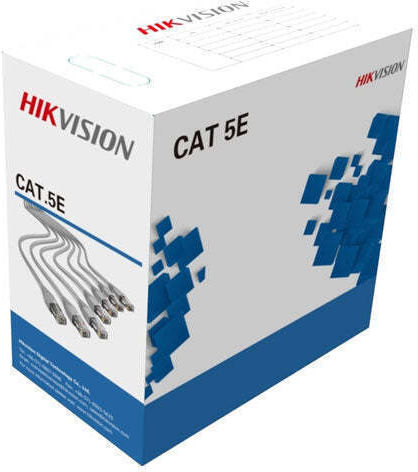 Hikvision Медна кабелна връзка с директно свързване Cat. 5e (Gigabit) Ethernet мрежов кабел 305 м Сив