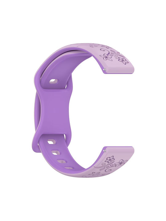 Λουράκι Σιλικόνης Concave Flower Δίχρωμο Garmin Vivoactive 5 Lavender Purple