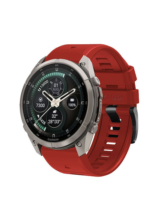 Tech-Protect Silikonarmband für Garmin Fenix 5, 6, 6 Pro, 7, 8, 8 Pro, E, 9, 9 Pro, 51 mm, Purpurrot 5906302399994