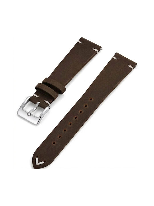 Λουράκι Vegan Leather Cowhide Texture Garmin Vivoactive 5 Dark Brown