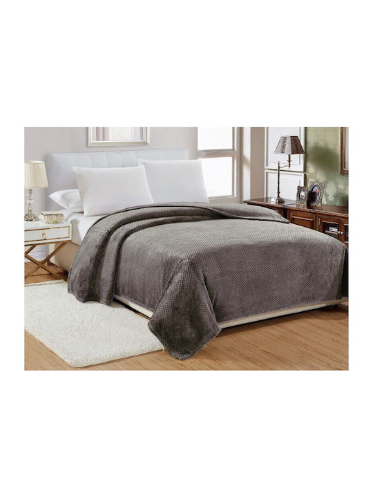 Popcorn Velvet Double Blanket 220x240cm Grey