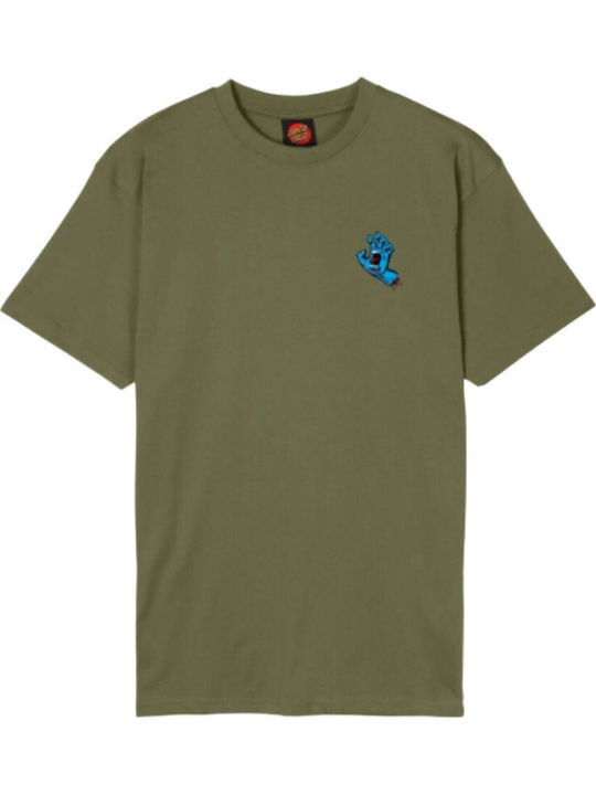 Santa Cruz Screaming Hand Chest T-shirt Khaki