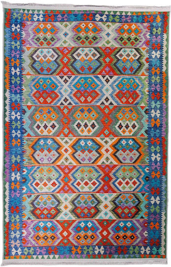 Boho 120x180 cm Handgefertigter Rutschfester Mehrfarbiger Teppich
