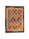 Kilim Handgefertigter Rechteckiger Mehrfarbiger Teppich 135x183cm